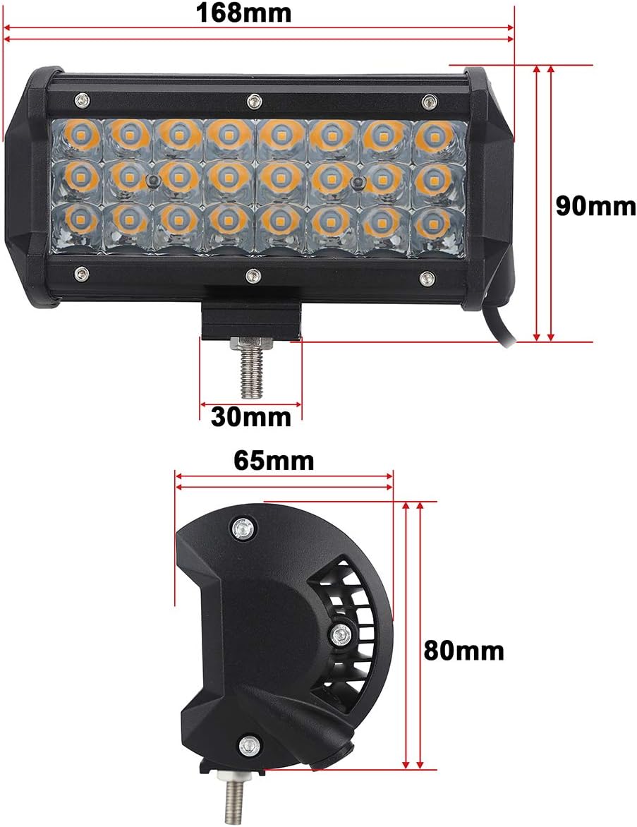 Auxmotec Amber Led Foglight Driving Work Light Bar Spot 7" 36W Off-road Pod Fog Lamps 12V 24V Lighting for Truck Car ATV UTV SUV Off-road Bike Polaris Motorcycle Tractor 12V 24V 2pcs: Automotive