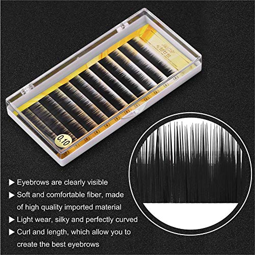 Ruiqas False Eyebrow, Mixed Black False Eyebrow Extension Fake Eyebrow Enhancer Individual Eyebrows 5-8mm