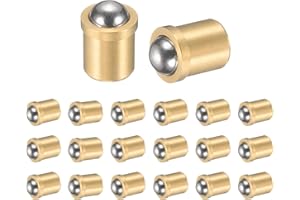 uxcell 20Pcs 304 Stainless Steel Ball Plunger, 4mm Dia. Ball Catch Latch Smooth Push Fit Spring Plunger Precision Positioning End Force 10N for Mechanical Devices, Furniture (5x7.5mm)