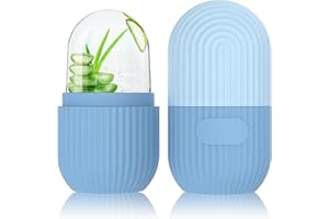 GeeRic Ice Face Roller, Silicone Ice Facial Rollers, Cube Face Contour for Eyes Neck, Beauty Facial Massage Roller Remove Dark Circle Pore Shrink Face Roller Skin Care Tools (Blue)