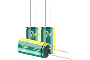 JCCON 5-Pack 35V 2200uF Premium Quality Low ESR Electrolytic Capacitors 13x25mm (0.51x0.99in), 35Volt 2200MFD High-Frequency Caps with Superior Performance