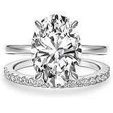 PAFIDDY 5CT Elongated Oval Cut Solitaire Engagement Ring for Women, Elegant S925 Silver 5A Grade CZ Promise Ring