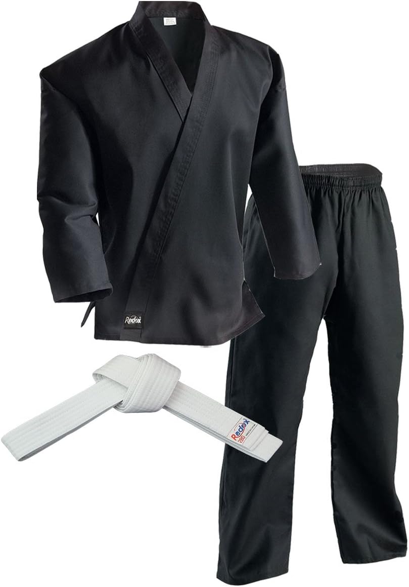 Redox Karate gi, Karate Uniform for Kids & Adult, Martial Arts Uniform, Martial Arts Pants, Middleweight, Size 0000~7/Black