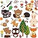 DEKOSH Kids Wild Safari Animal Wall Stickers for Nursery Decoration | Jungle Theme Peel & Stick Owl Woodland Nursery Wall Decals for Baby Playroom Decor
