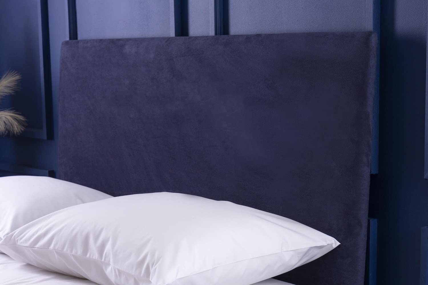 Belledorm Headboard Wrap - Transforms a drab looking Headboard - Luxury Faux Suede (Navy, Single)