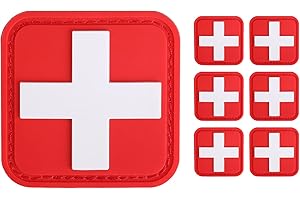 LIVANS Medic Red Cross Patch, First Aid Morable Patch Perfect for Tactical IFAK, EMT Trauma Pouch 1.5-Inch 3D High Relief Patch Nurse Doctor Emergency Logo PVC Rubber Bundle 6 Pieces