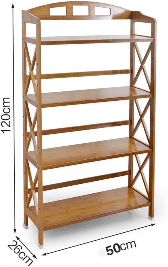 XIAOXIAO Bookshelf Bamboo Art 4 Layers Bedroom Storage Shelf Easy to move (Size : 50 * 26 * 120cm)