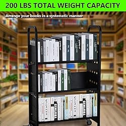 Trailblaze 3-Layer Book Cart, V-Shaped Single-Sided