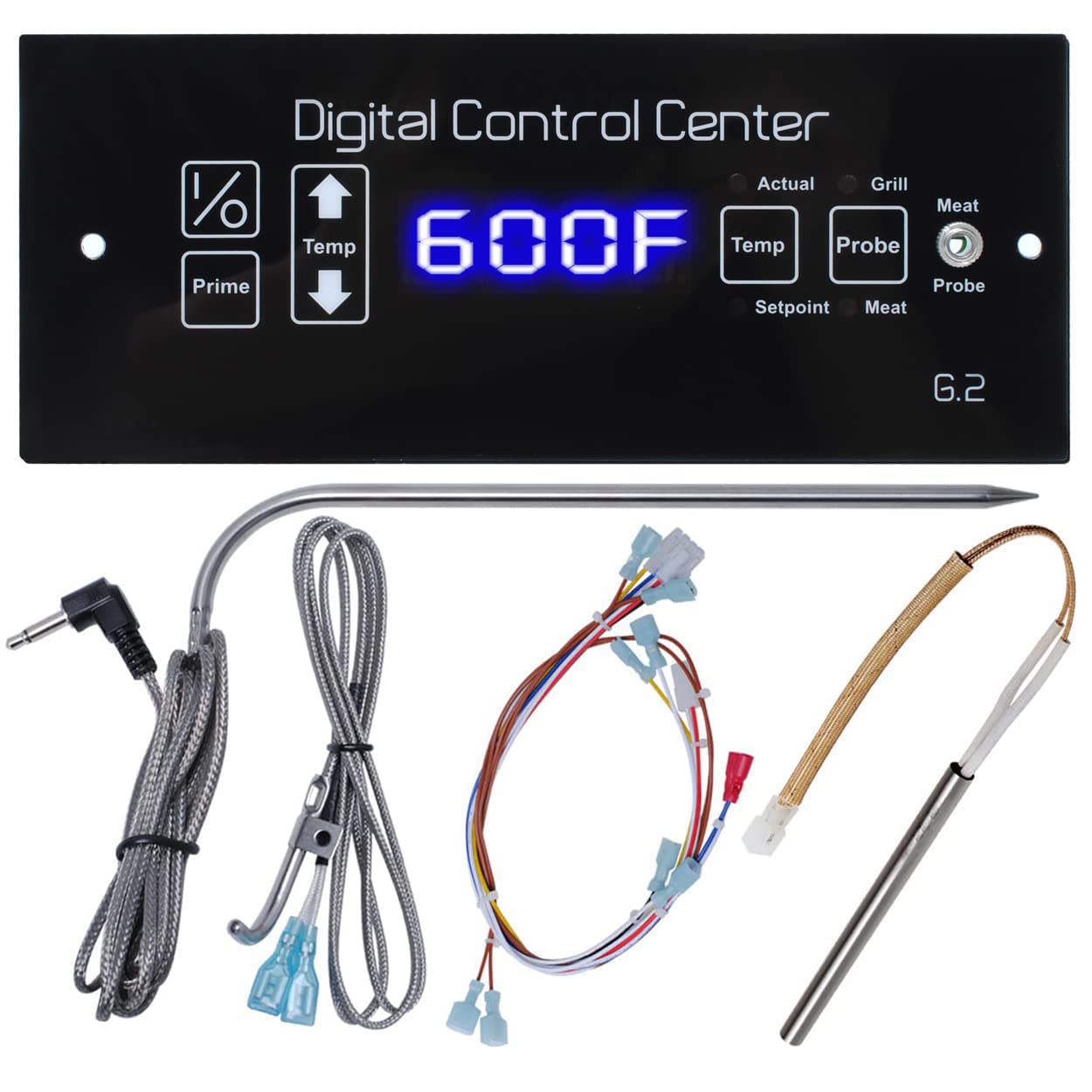 Photo 1 of G2 Control Board Compatible with Louisianaa Grill Parts, Digital Thermostat Kit with Meat Probe, Temperature Probe, Upgrade Hot Rod Ignitor Kit for CS570 CS450 LG700 LG900 Grill Control Panel