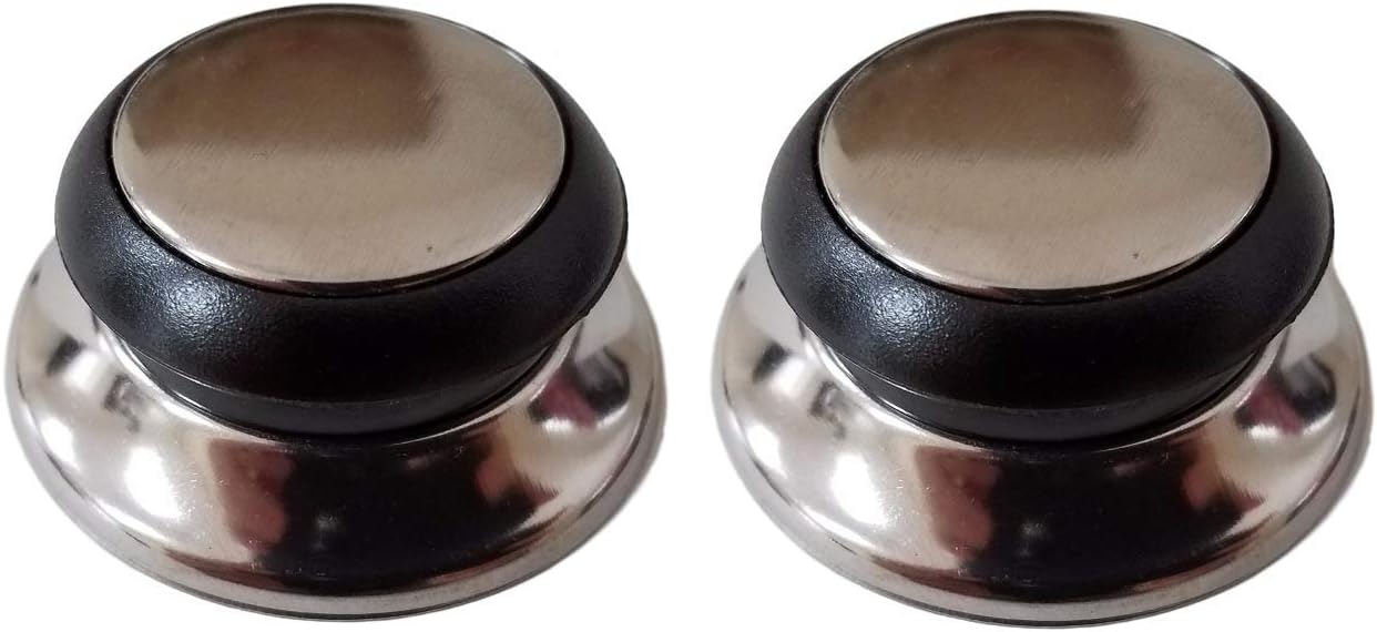 6099 Universal Kitchen Replacement Pot Lid Cover Knob Handle - Black/Silver (2)