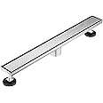 Neodrain Brushed 60-Inch Linear Shower Drain,with 2-in-1 Flat & Tile Insert Brushed Cover, Rectangle Shower Floor Drain, Floor Shower Drain with Adjustable Leveling Feet, Hair Strainer