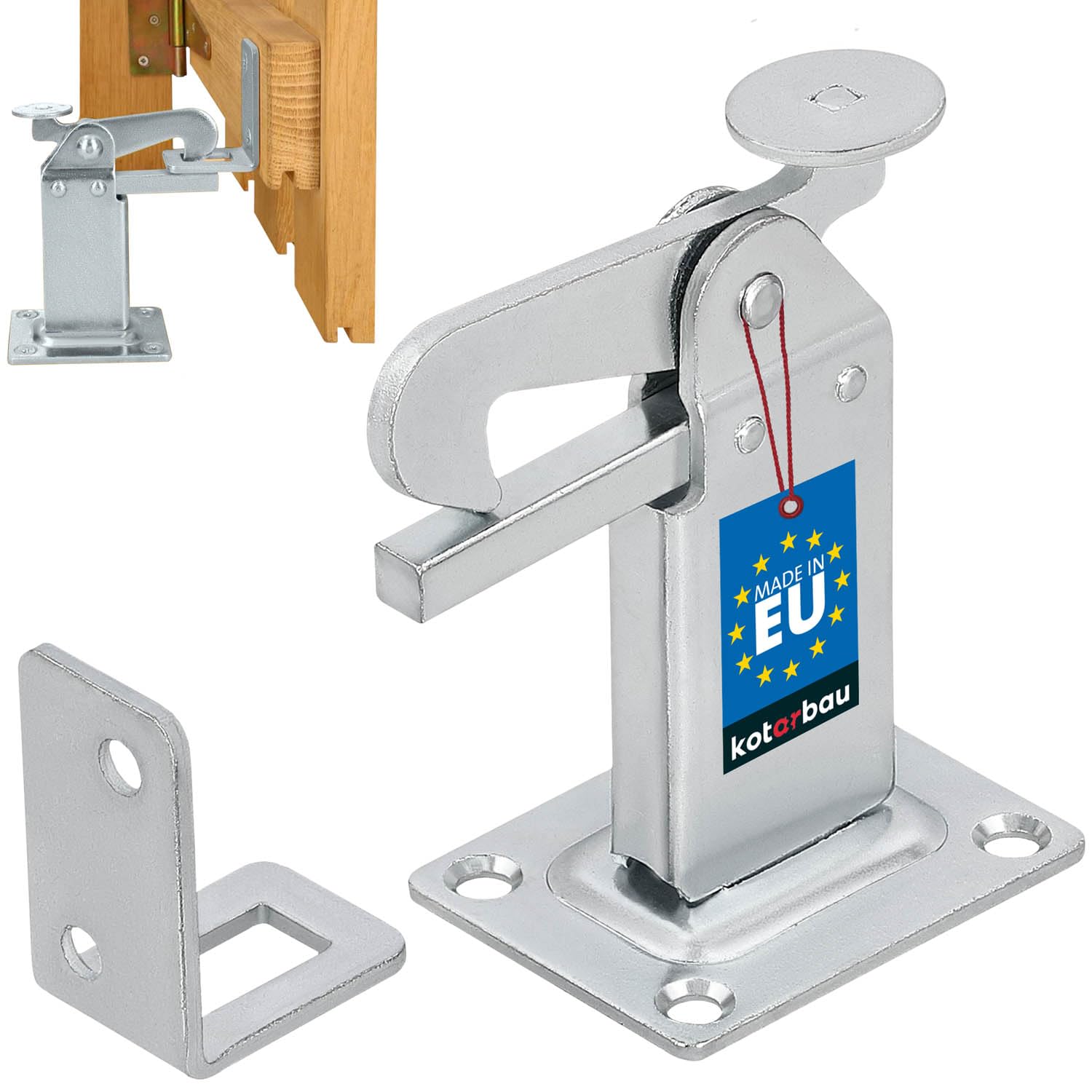 KOTARBAU® Door Stop 97 Floor Mounted Door Stop Silver Lock Door Stopper Closing Angle Door Buffer Steel Robust Solid