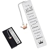 Shejdgart Niece Metal Bookmarks Gifts - Inspirational Niece Gifts from Auntie Uncle, Encouraging Graduation Wedding Birthday Going to College Christmas Accompany Present for Nieces from Aunt Uncle
