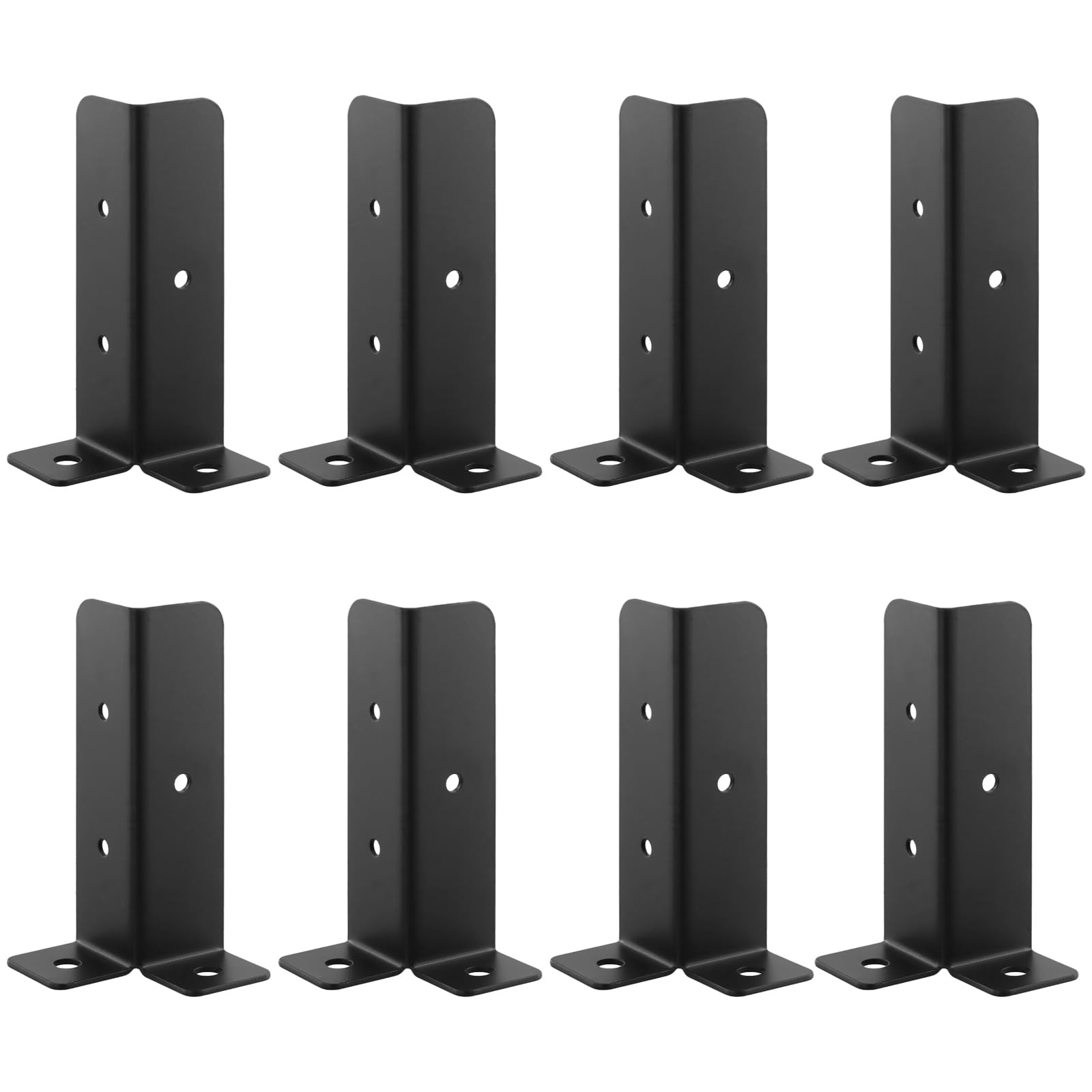 SEUNMUK 8 PCS Adjustable Fence Post Brackets, Fence Post Repair Support Holders, Wood Post Fence Support Bases for Fixing Fence Post, 35x30x127mm