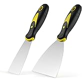 Smafixt Putty Knife Set, 2" 4" Paint Scraper &amp; Spackle Knife | 2-Pack Metal Putty Scraper Tools, Spackle Spatula for Drywall Repair, Wallpaper Removal, Plaster Scraping