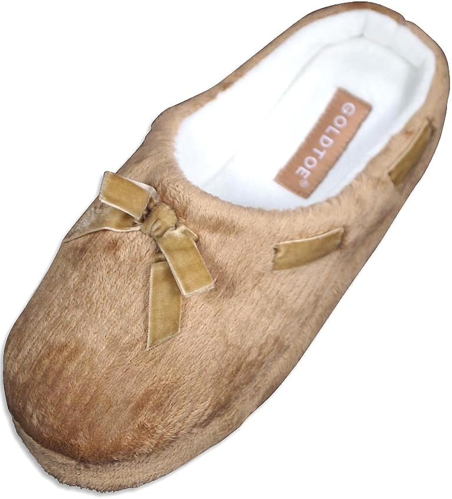 Gold Toe Ladies Clog Slipper, Tan 322037B(M) US Slippers