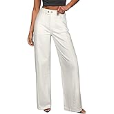 Sidefeel Women's Wide Leg Jeans High Waisted Stretchy Baggy Front Seam Denim Pants