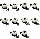 S.D. Maket 10 x Leben* Ceramic Door Handles and Drawer Knobs (White with Black)