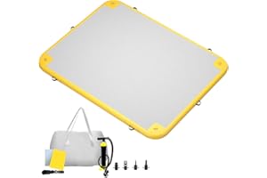 GONFLABLE Inflatable Floating Dock, 5ft/ 6ft/ 8ft/ 10ft/ 12ft Inflatable Water Platform Raft with Air Pump& Storage Bag, Floating Island Mat for Pool Lake Beach Ocean