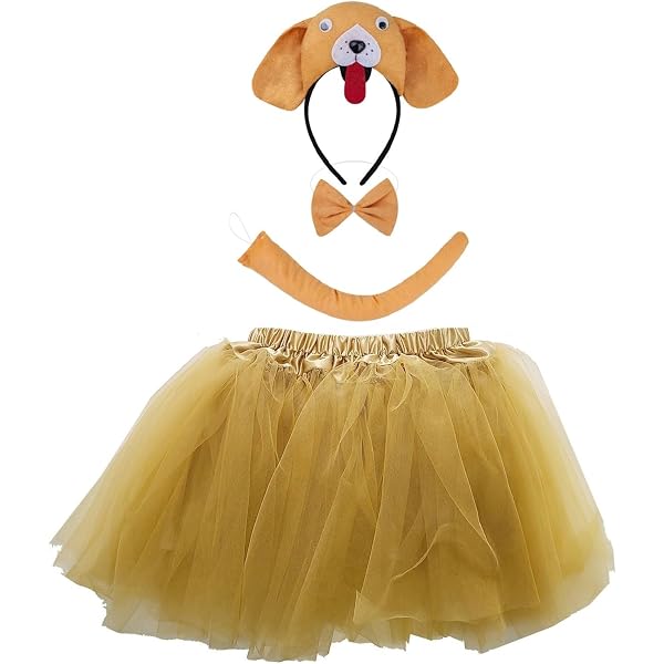Set De Disfraz De Cachorro Para Niños: Tutú, Diadema, Pajarita Y Cola | Accesorios Para Halloween Y Cumpleaños