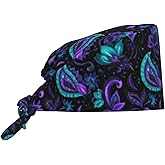 Working Cap Scrub Cap with Sweatband Adjustable Unisex Men Women Tie Back Hat Nurse Surgical Caps