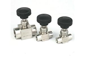 Unicornioext 1/8in 1/4in 3/8in 1/2in NPT Female Equal Straight 304 Stainless Steel Needle Valve Water Gas Oil Flow Control