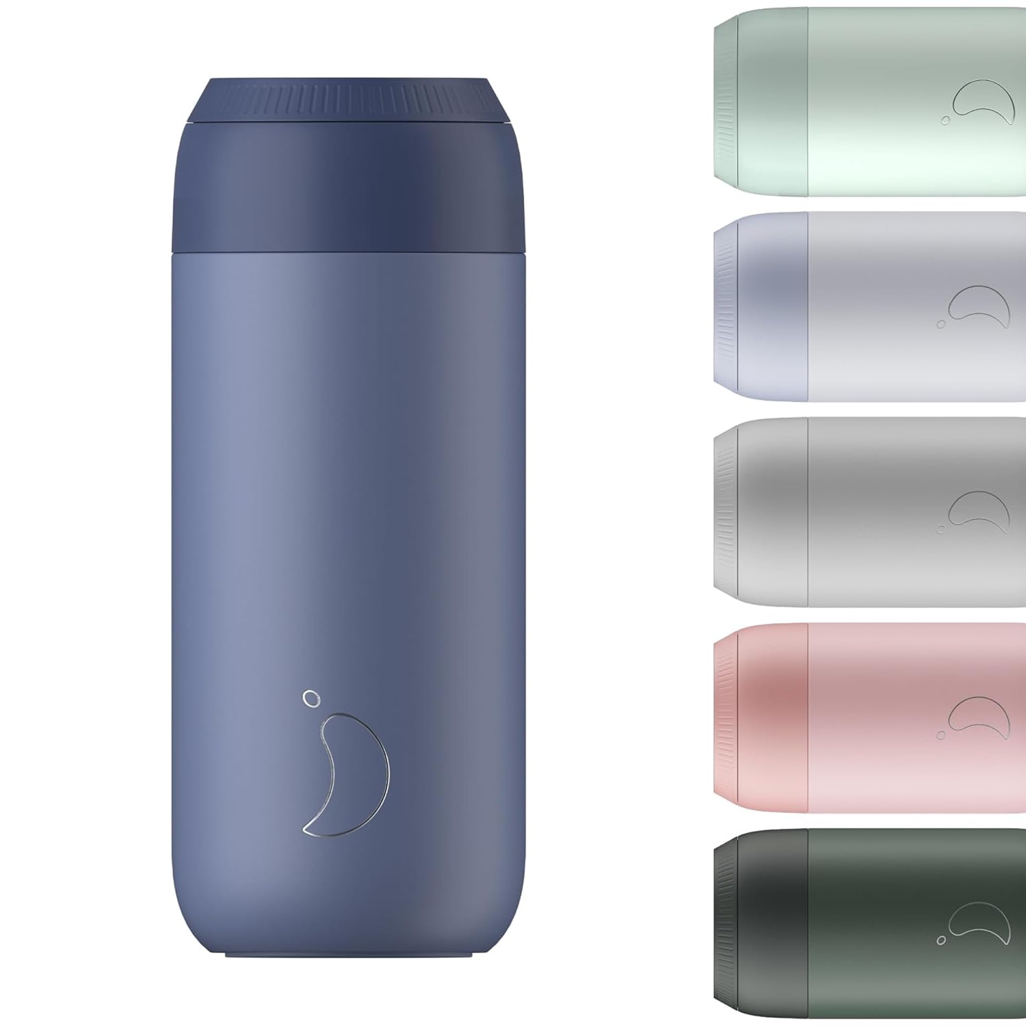 Chilly's Series 2 Coffee Cup - Tight Seal, No Sweating - BPA-Free Stainless Steel - Reusable - Double Walled, Vacuum Insulated - Whale Blue, 500ml