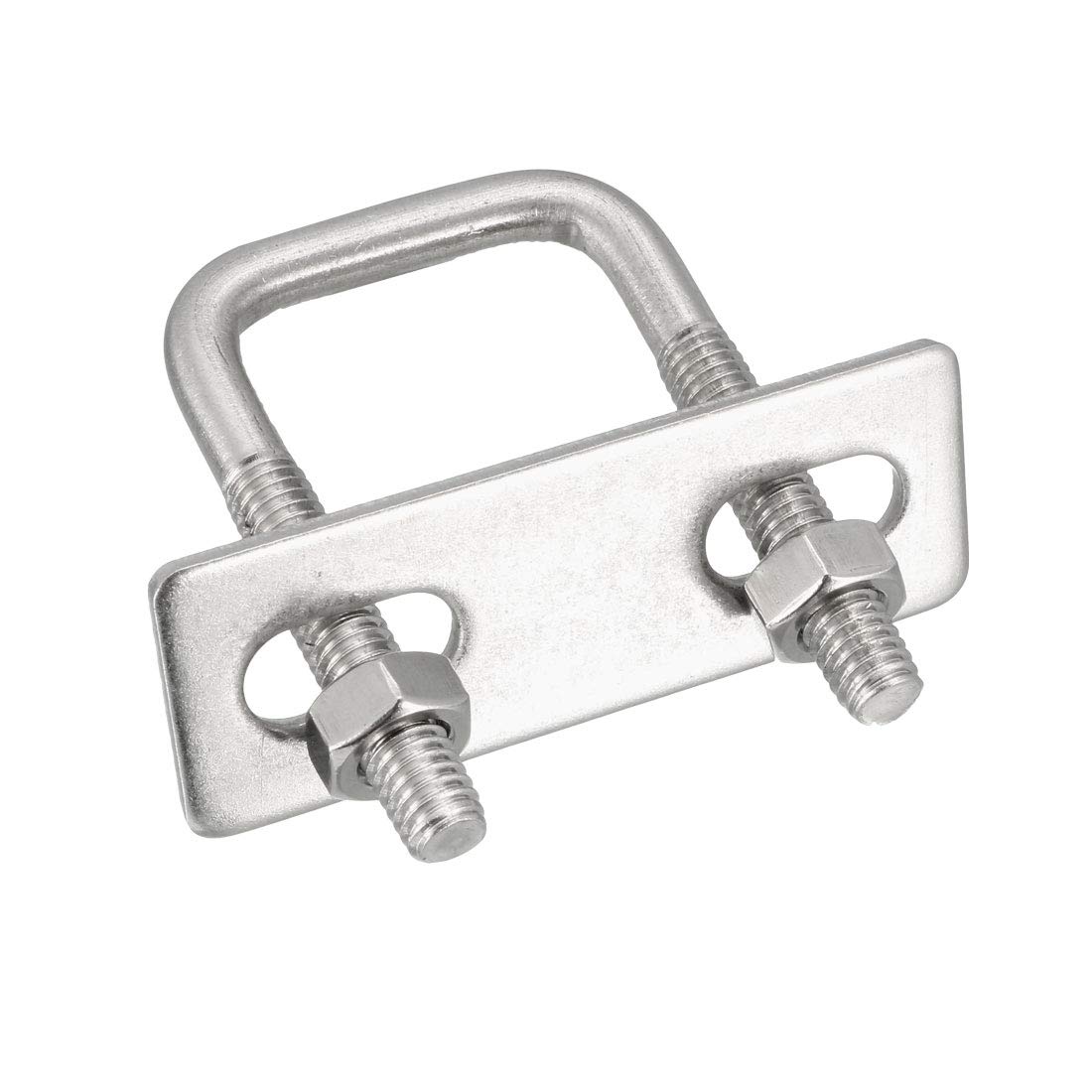 sourcing map Square u-bolts 1"(25mm) Inner Width 50mm Length M6 304 Stainless Steel U Bolt with Nuts Frame for Boat Trailer