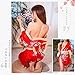 TOMORI Womens Sexy Kimono Cosplay Costume Lingerie Flower Printing Robes Lolita Fancy Dress Red