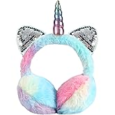 BTHRORO Ear Muffs for Kids Unicorn Earmuffs Winter Cute Ear Warmers Soft Plush Ear Covers for Cold Weather Women Kids Girls