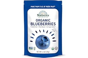 NATIERRA Nature's All Foods Organic Freeze-Dried Blueberries | Non-GMO & Vegan | 1.2 Ounce