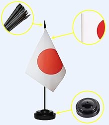 Japan Flags Japanese Small Mini Desk Flags Set