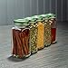 SpiceLuxe Premium Spice Jar Set -12 Square Glass 4 oz Spice Bottles, 72 Deluxe Labels, 12 Shaker Tops, Organic Green Steel Caps and No Clog Wide Spice Funnel