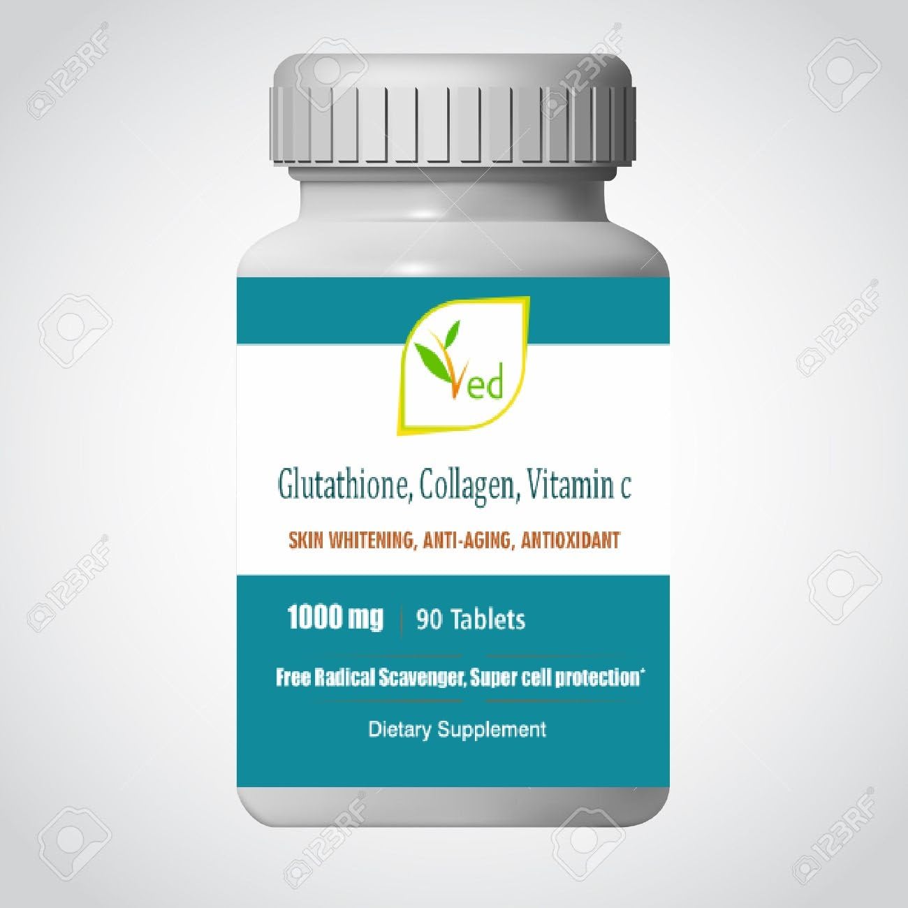 VED Reduced LGlutathione, Collage, Vitamin C Tablets Super Cell