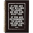 ZIG ZIGLAR Quote If You Are Not Willing To Learn Lined Hardcover College Ruled Spiral Notebook Journal for Work Notes Journaling 5.5×8.3 Inch,Motivational Gifts for Coworkers Employees Students