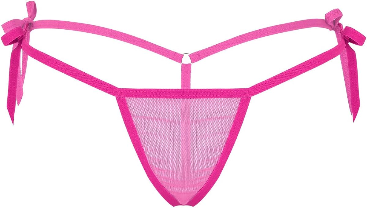 dPois String Ficelle Femme Sexy Ouvert Tanga Transparent Femme Slip Taille Basse Érotique
