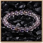 HANGINTHERE Sparkling Aurora Crystal Bracelet for Women, 7-in Elastic Faceted Crystal Beads Iridescent Bracelet, Birthday Gift for Her Girlfriend Wife Mom, Includes Velvet Jewelry Pouch/Box