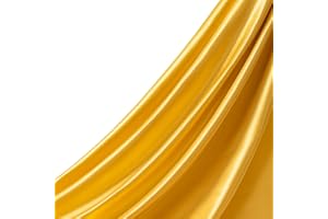 Q&J Fabric Co. Gold Satin Fabric by The Yard, 1 Yard x 55 Inch Charmeuse Satin Fabric Silky & Shiny Cloth Fabric, Smooth Bridal Satin Fabric for Wedding Dress, Clothing Making, DIY Crafts, Sewing