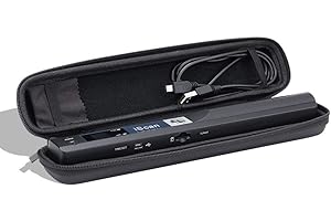 10.5“ x 1.6” x 1.2“ Hard Travel Case for Iscan/Vupoint/MUNBYN Magic Wand Portable Scanner, Shockproof/Water Resistant/Pressure-Proof, Ideal for Fitting Scanner, USB Cable, Clean Cloth Together