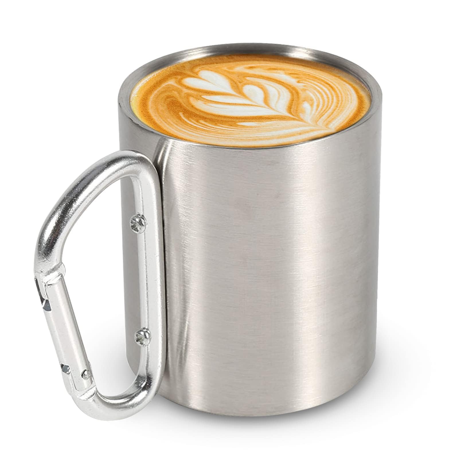 Coffee Travel Mug, Stainless Steel Coffee Mug with Self Lock Handle for Backpacking Hiking Camping