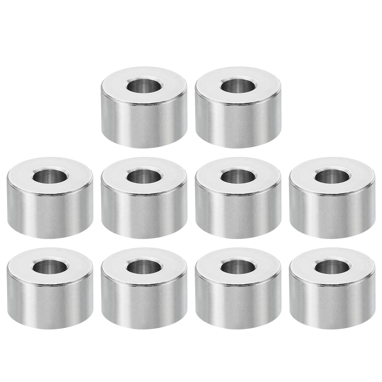 PATIKIL M6 Stainless Steel Spacers, 10 Pcs Metal Spacer Stainless Steel 6.2mm ID x 16mm OD x 10mm L Spacer Screw Standoff Round for 1/4" or M6 Screw Bolts