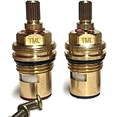 Replacement Avilion Compatible Faucet Cartridge Stem 20 Splines on broach x 53mm (PAIR Hot & Cold)