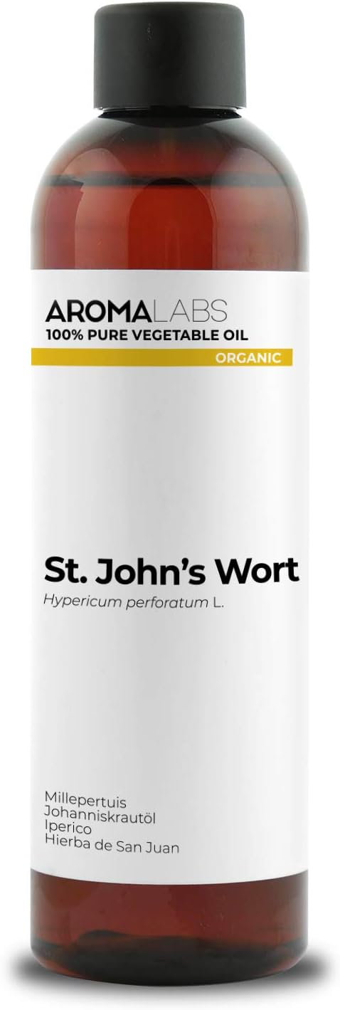 100% Organic St. John's Wort infused oil - 250ml - Pure, Natural, from organic farming - Aroma Labs