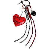 QTMY Heart Rope Braided Keychain Bag Charms for Handbag Purse Backpack Accessories for Bogg Bag,714
