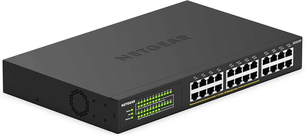 NETGEAR GS324P 24 Port PoE Switch Ethernet Switch Silent Desktop Wall Mount