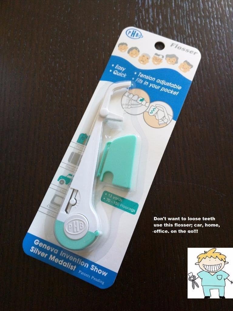 Easy and Quick Mechanical Tension Adjustable Teeth Flosser Floss Pocket Travel Car or at Work 150 Flossings (1)