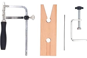 TOPINCN 3 in 1 Professional Jewelers Saw Kit, V Slot Bench Pin Clamp Adjustable Saw Frame with 12 Replacement Blades, Jewelry