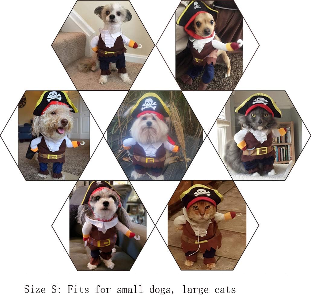 DELIFUR Pet Dog Costume Pirates of The Caribbean Style Cat Costumes(S), Small - Image 5