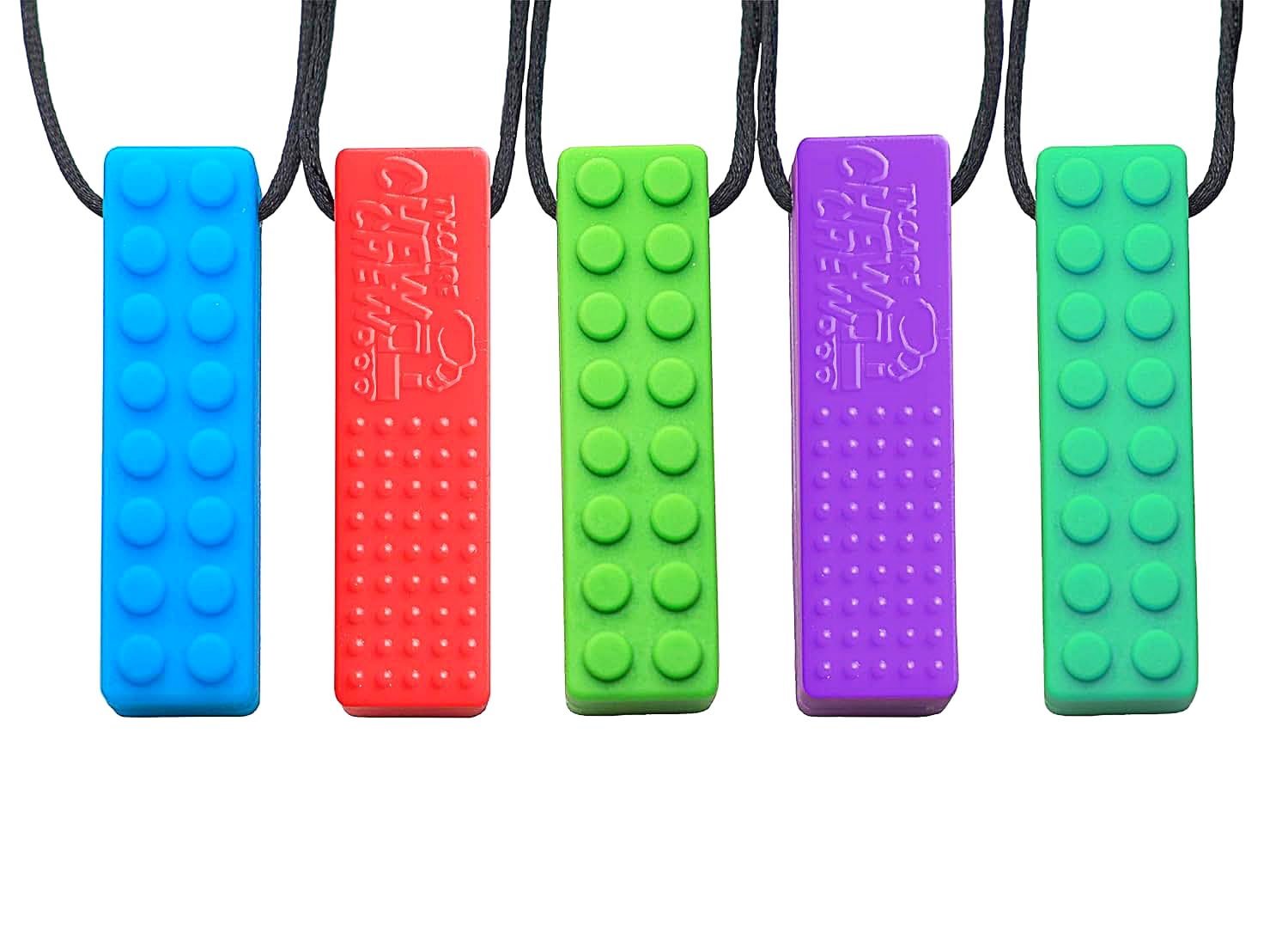 Tilcare Chew Chew Sensory Necklace – Best for Kids or Adults that Like Biting or Have Autism – Perfectly Textured Silicone Chewy Toys - Chewing Pendant for Boys & Girls - Chew Necklaces