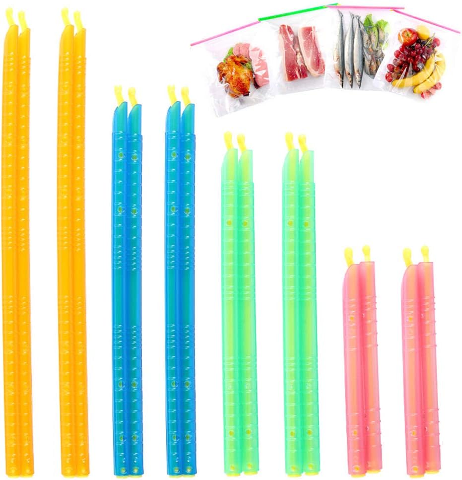 16 Pcs Plastic Bag Sealer Sticks Magic Sealing Chip Clip Stay Fresh Reusable Bag Sealer Stick
